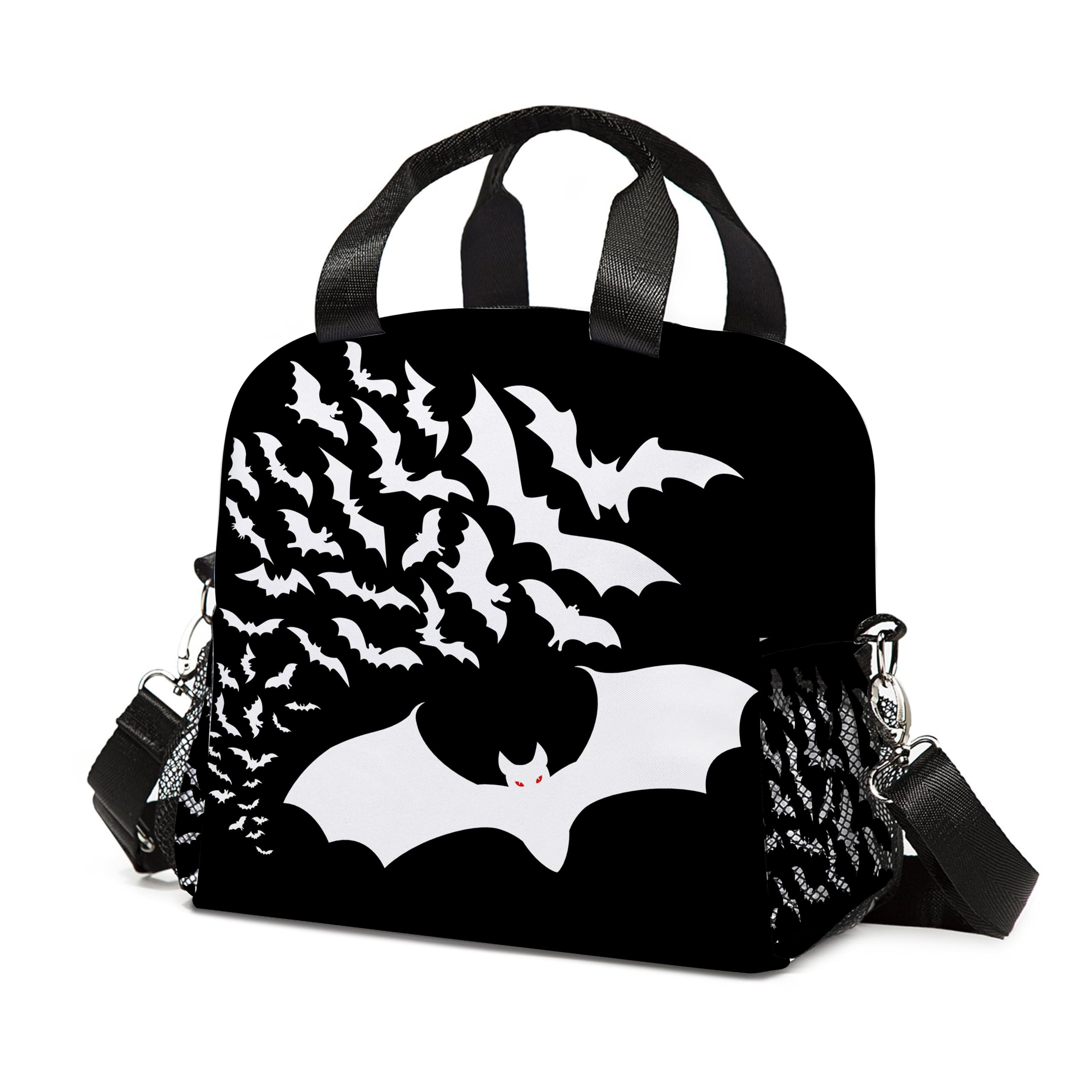 Bats Halloween Lunch Bag Insulated Lunch Box Large Capacity Meal Tote for Kids Women Men Cooler Bag Waterproof Adjustable Shoulder Strap Bat Lunch