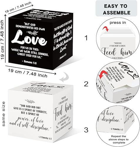 Miniatura 7 de Azbuk 2 cajas inspiradoras con versículos bíblicos cristianos, decoración de oración de petición para el hogar, oficina, escritorio religioso,