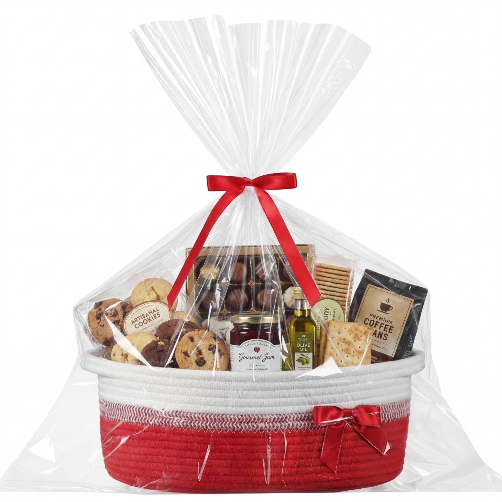 Amazon.com: Colingmill Woven Basket for Gift Empty with Cellophane