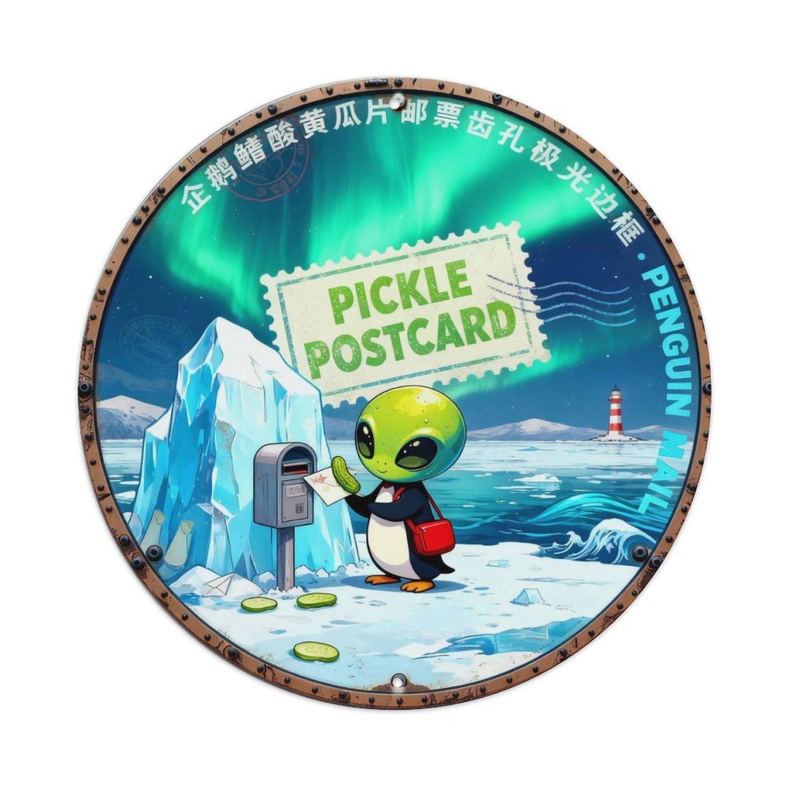Pickle Postcard Sign Metal Tin Sign Plaque