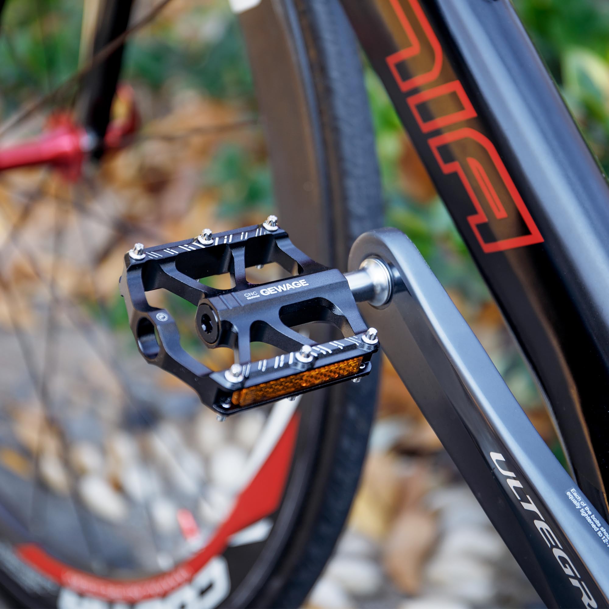 GEWAGE Pedali pieghevoli, pedali per bicicletta con pedali per bicicletta, 9/16 pollici, antiscivolo CNC, in alluminio, per biciclette pieghevoli, mini velo, biciclette per bambini.