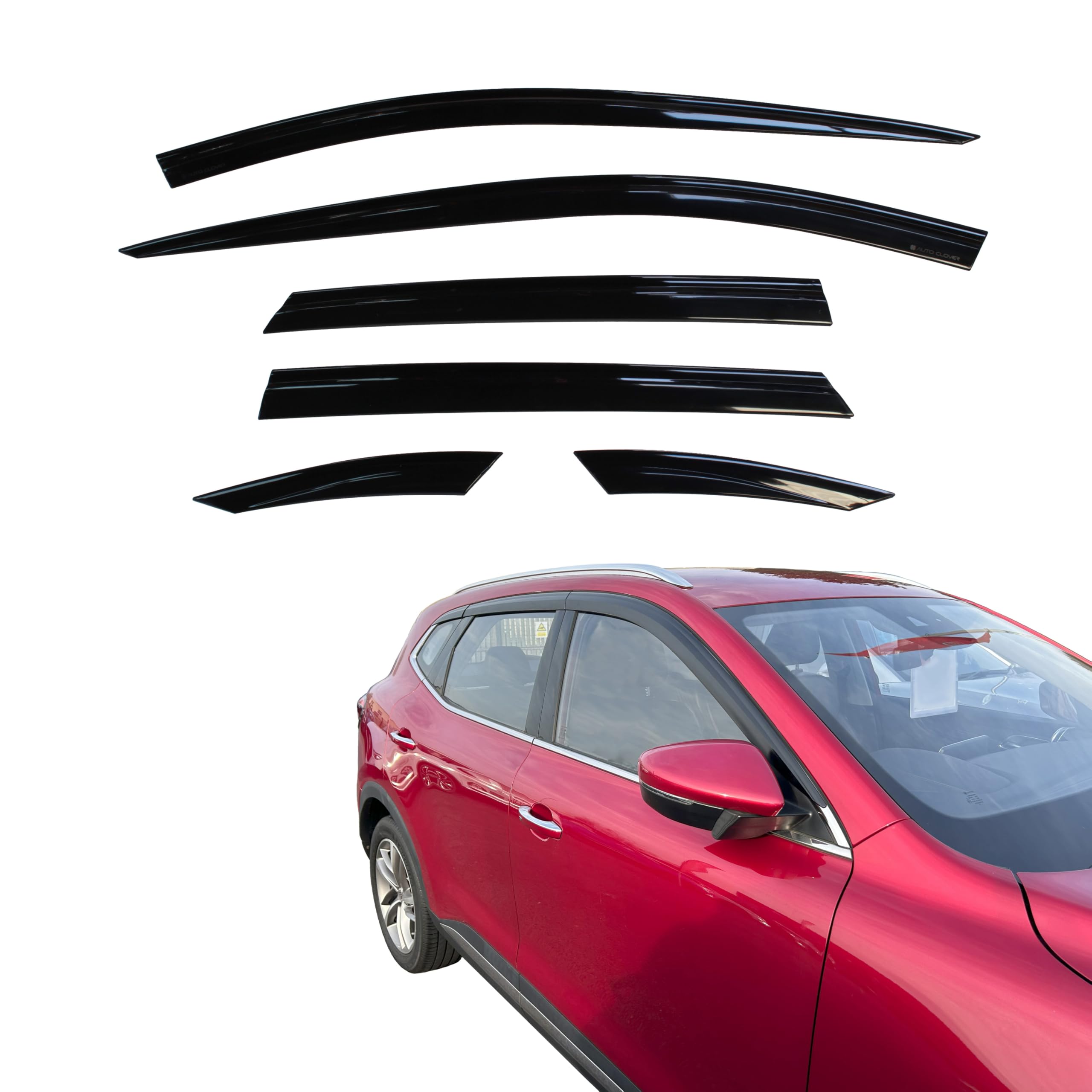 Auto Clover Wind Deflectors Set for MG HS 2018-2024 (6 pieces)