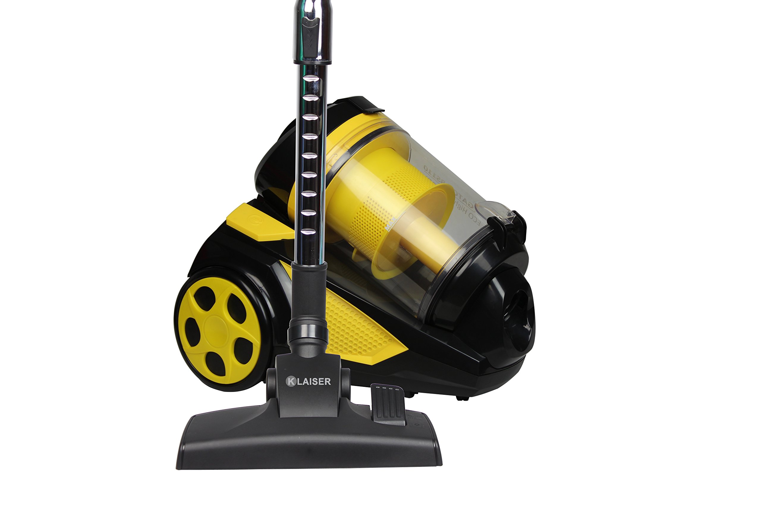 Klaiser BS110 Aspirateur Sans Sac Multi Cyclone Alligator Xtreme Force - Puissance 1600W - Pure Air - Ultra Confort - Cordon Extra Long 7 Mètres - Tube télescopique Extra Long 92cm