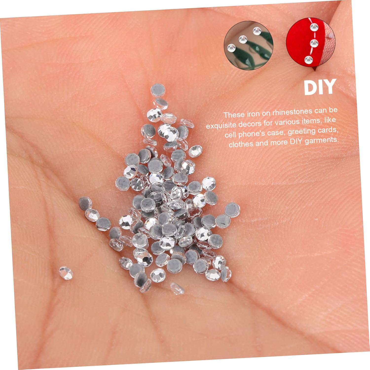 1440pcs Hot Melt Flatback Rhinestones for Crafts Gems for Clothes Shoes and Accessories Easy to Use Iron Decoration