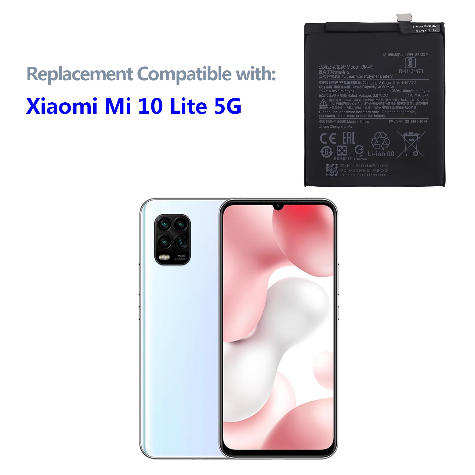 BM4R Li-ion Polymer Battery for Xiaomi Mi 10 Lite 5G - Nigeria