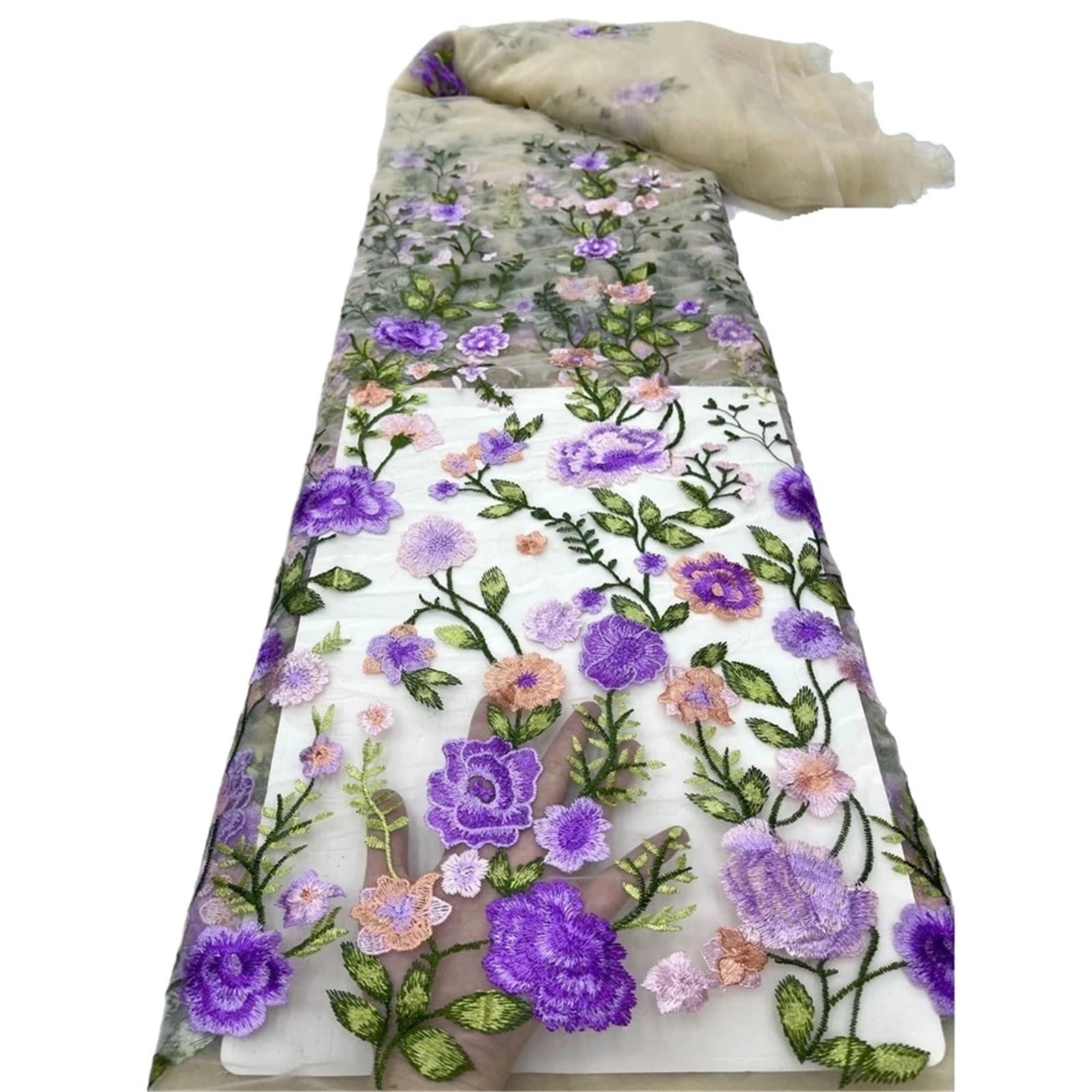 Tela De Tul Tela de encaje bordado rosas malla
