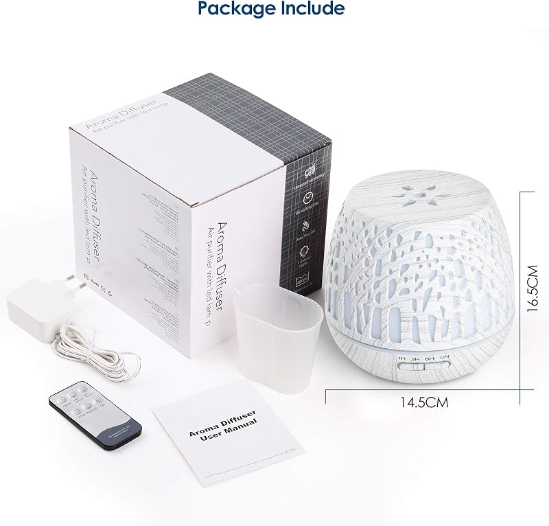 Simpeak 400ml ultrahangos aromadiffúzor LED világítással és távirányítóval