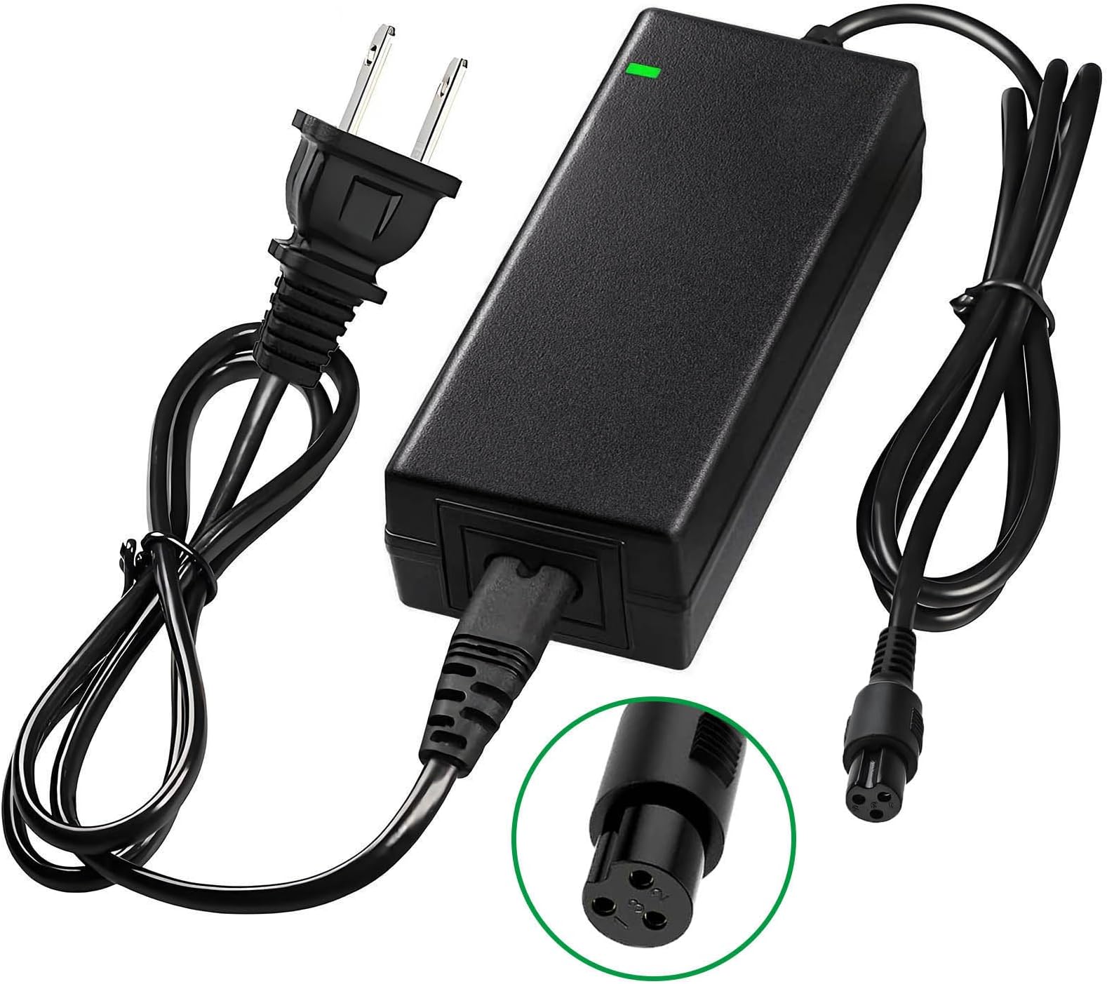 42V 2A Electric Scooter Charger 3-Prong Connector for 36V Pocket Mod, Sports Mod Lithium Battery