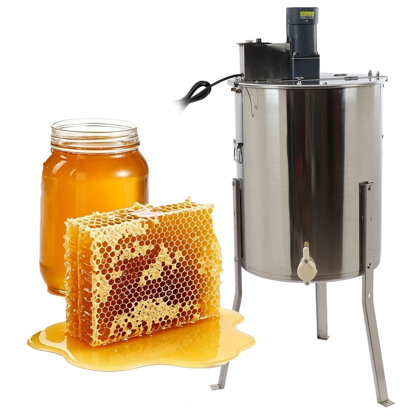 Wsexyy Honeycomb Spinner Honey Extractor, 8 Frame Electric Honey Extractor, Stainless Steel Bee Keeping Equipment Tool, For Home And Professional Beekeepers To Easily Extract Honey
