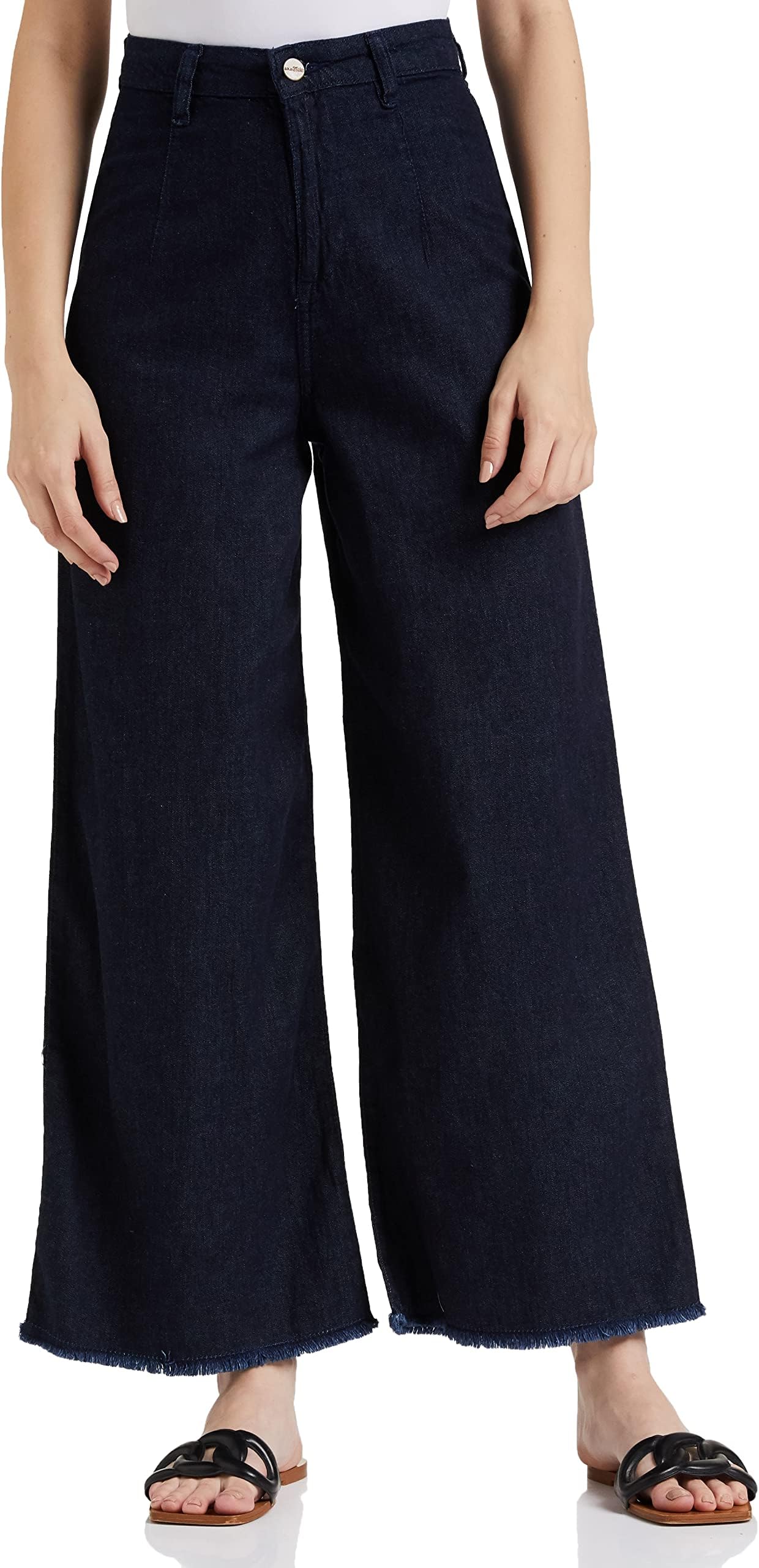 AKA CHICWomen's Loose Fit Jeans (AKCB 1036_Navy Blue_36_Navy Blue_36)