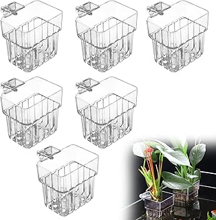 6 Stück Aquarium Pflanzenhalter: Pflanzenständer für Aquarien, Acryl Transparent Hängende Aquarienpflanze Tassen Hängender Wasserpflanzer für Aquarium Aquaponic Pflanzenzucht