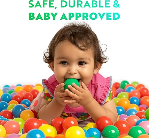 Miniatura 7 de Playz Pelotas plásticas suaves de juguete, con 8 colores vibrantes, a prueba de aplastamientos, sin bordes afilados, no tóxico, libre de ftalatos y