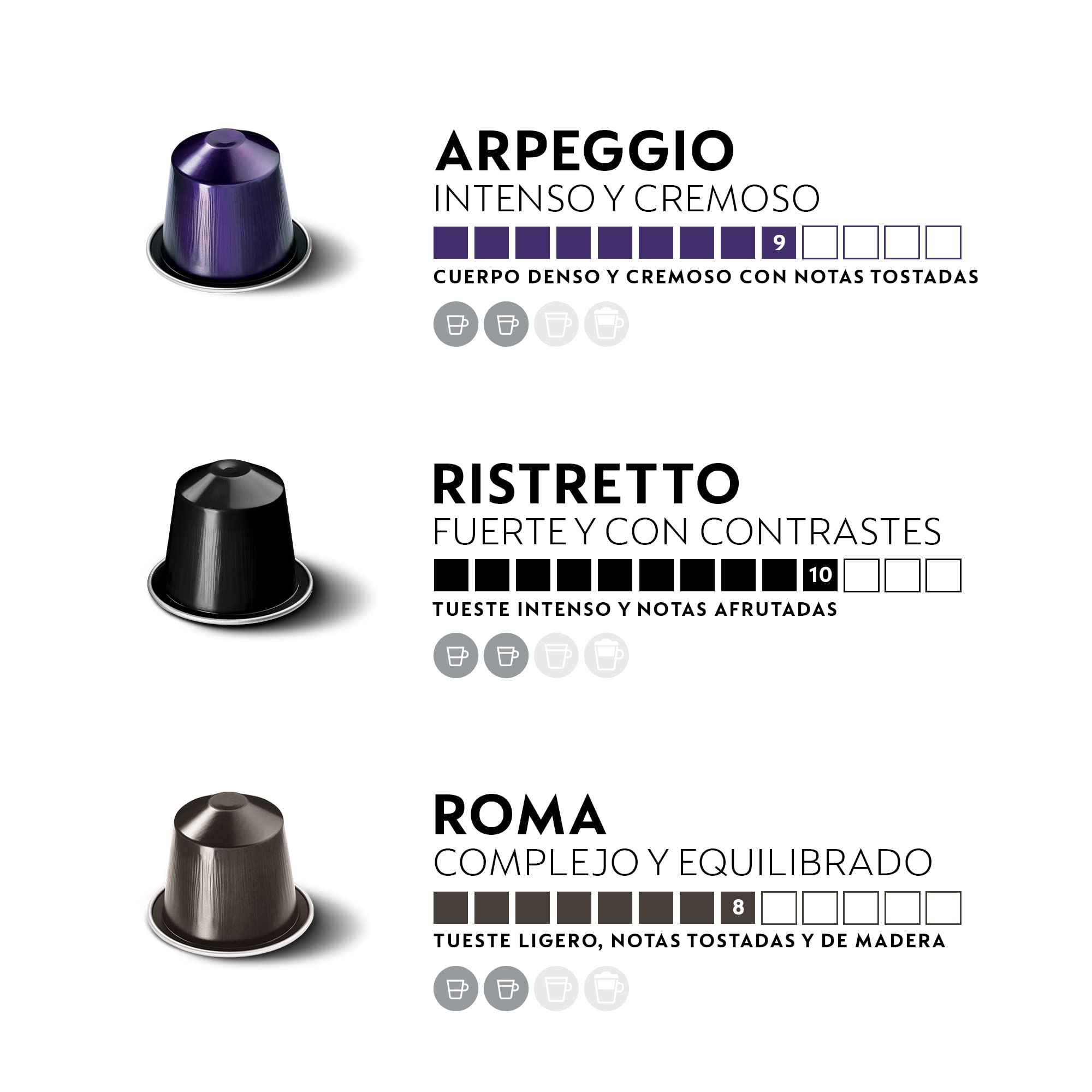 Nespresso Original Cápsulas de Café, 100 Unidades, 10 Variedades para Cafetera. Descubre tu gama de cafés preferida