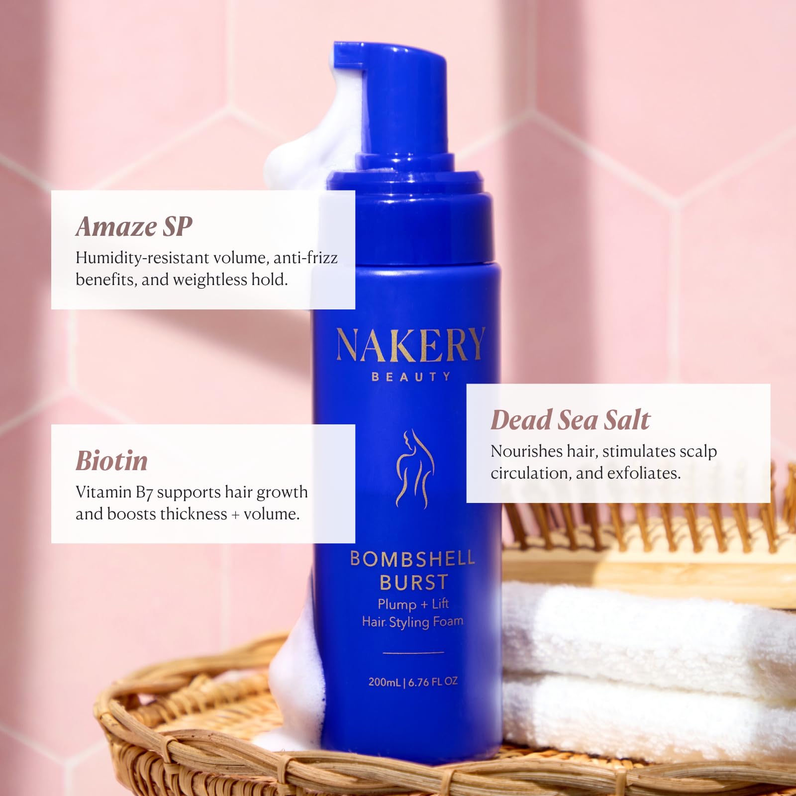 Nakery (ナカリー) Bombshell Burst Hair Foam Curly & ストレートヘア 
