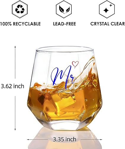 Miniatura 3 de Copas de vino Mr and Mrs Regalos de boda para novia y novio - Regalos para despedida de soltera, compromiso, boda y aniversario de matrimonio, para