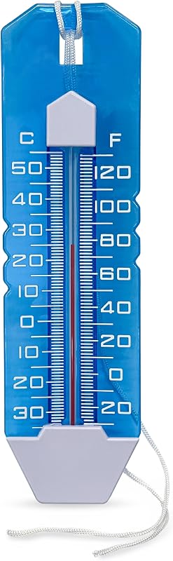 Jumbo Pool Thermometer | Floating Water Thermometer with String | Easy-to-Read Fahrenheit & Celsius Scale | for Above Ground & Inground Swimming Pools, Hot Tubs, Spas