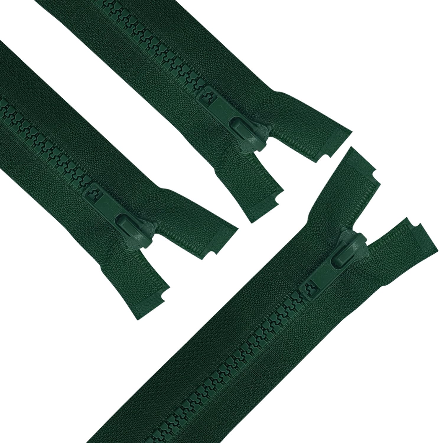ANPURZII 3PCS #5 29 Inch Rich Green Separating Jacket Zippers for Sewing Coats, Molded Plastic Bulk Zippers(RichGreen 29" 3PCS)