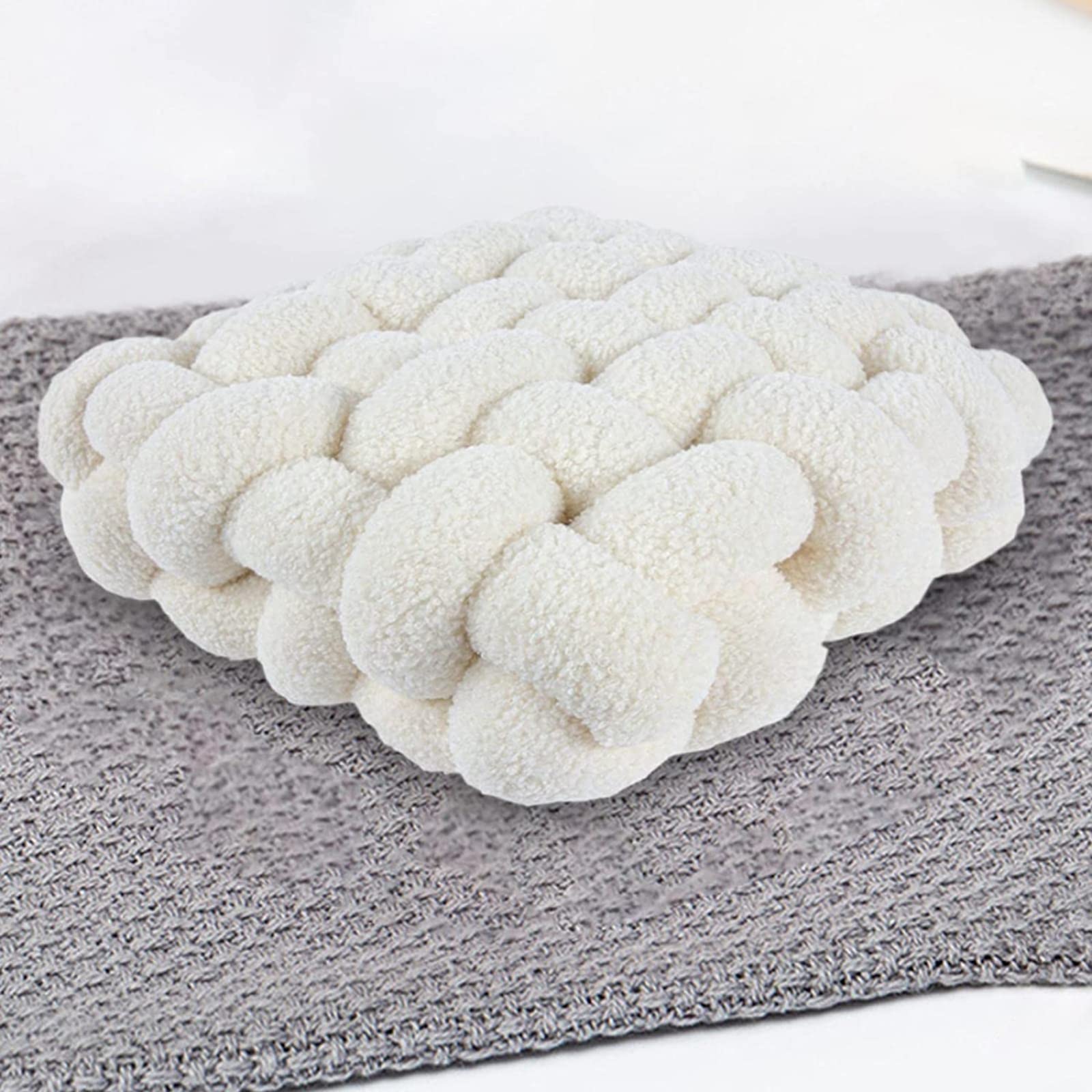 Cuscino decorativo per sedia intrecciato a mano, versatile, in peluche, per divano, ristorante e soggiorno, design creativo per la casa, design semplice, confortevole e accogliente