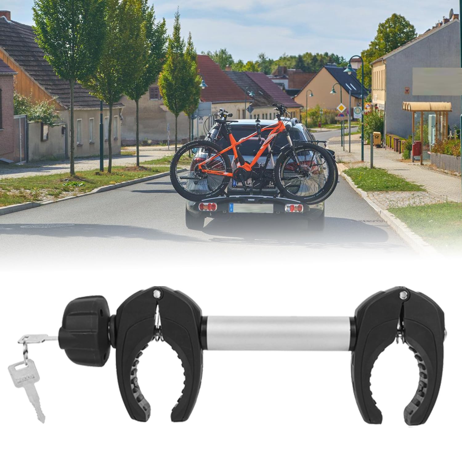 Rahmenhalter 1 Pack, 32cm Länge Abschließbare Rahmenhalterung für Fahrradträge ，für U-Bügelrohr
