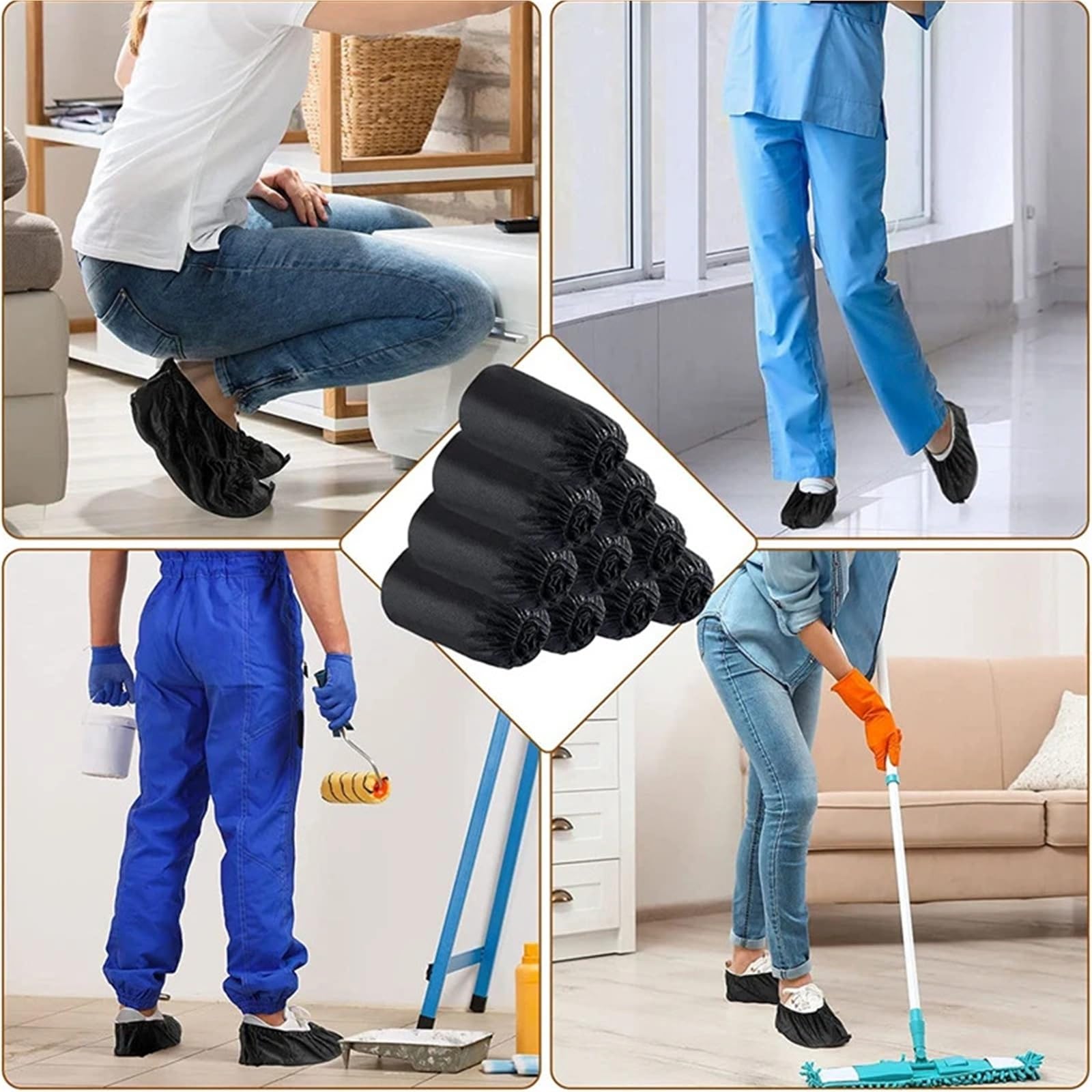 20 pares de cubiertas for zapatos, antideslizantes negras for botines, for suelo for interiores y exteriores para Protección
