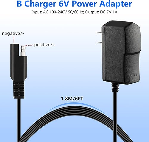 Miniatura 2 de Cargador de conector SAE para niños, batería de automóvil BXIZXD de 6 voltios para Disney Quad Pacific Cycle Marvel The Avenger Good Dinosaur