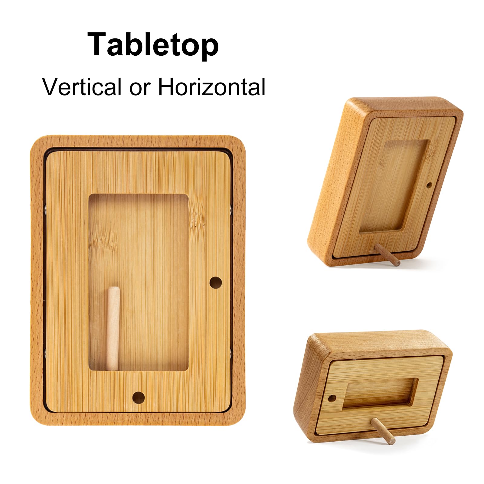 Kattepote Small Picture Frame 5x3.5 inch, Wooden Photo Frame for 127 x 90mm, with Mat to fit 5x7cm Pictures - Image 3