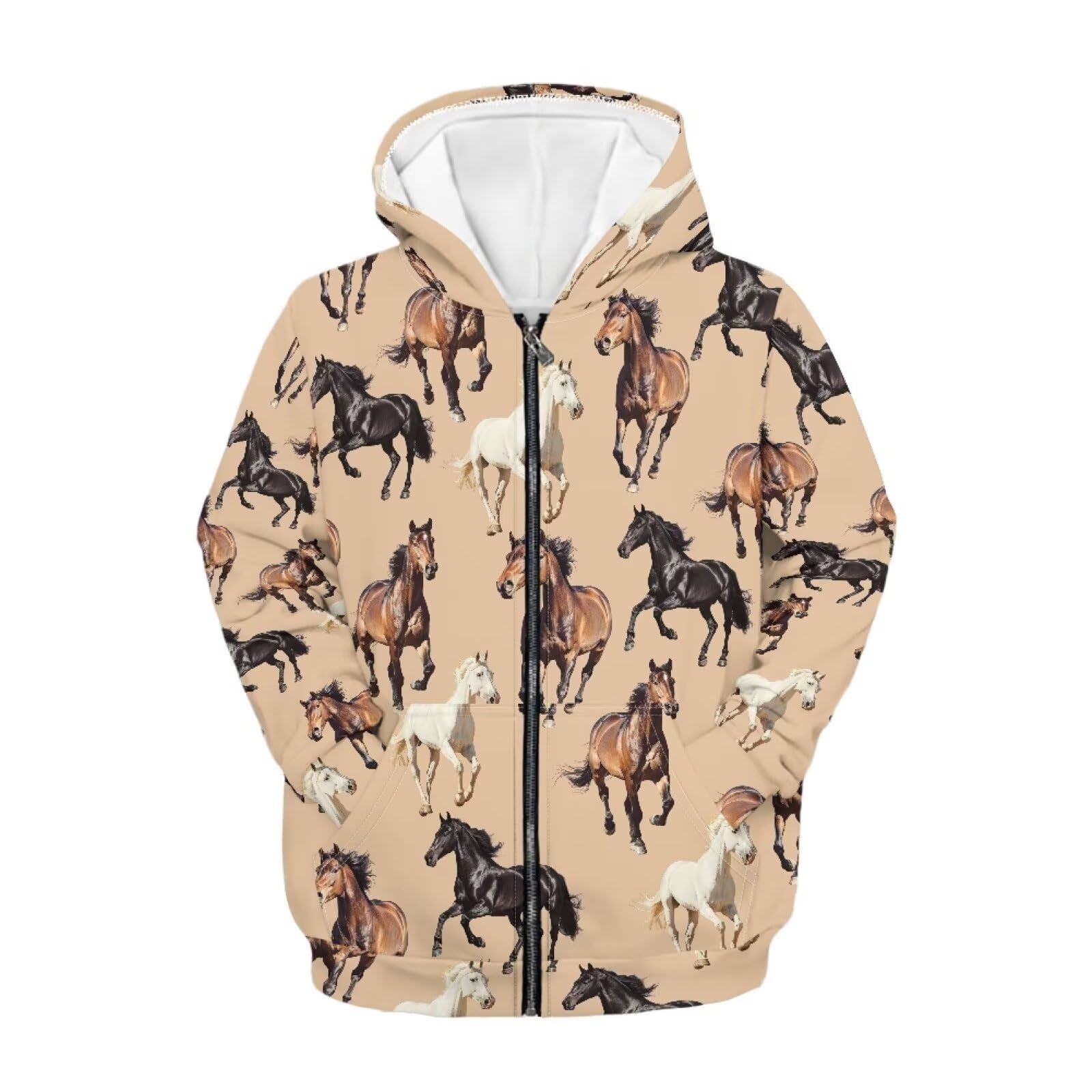 Zipper Hoodie for Kids Full Zip Up Sweatshirt Active Coat Hooded Pullover with Pockets Size 6-16 Boys Girls