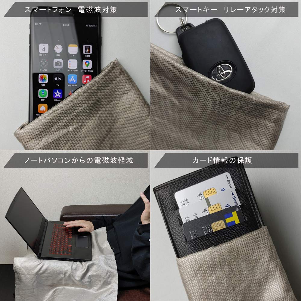 Amazon.co.jp: 【riraku-life(ﾘﾗｸﾘﾌｪ)】電磁波シールド 純銀EMFシート 