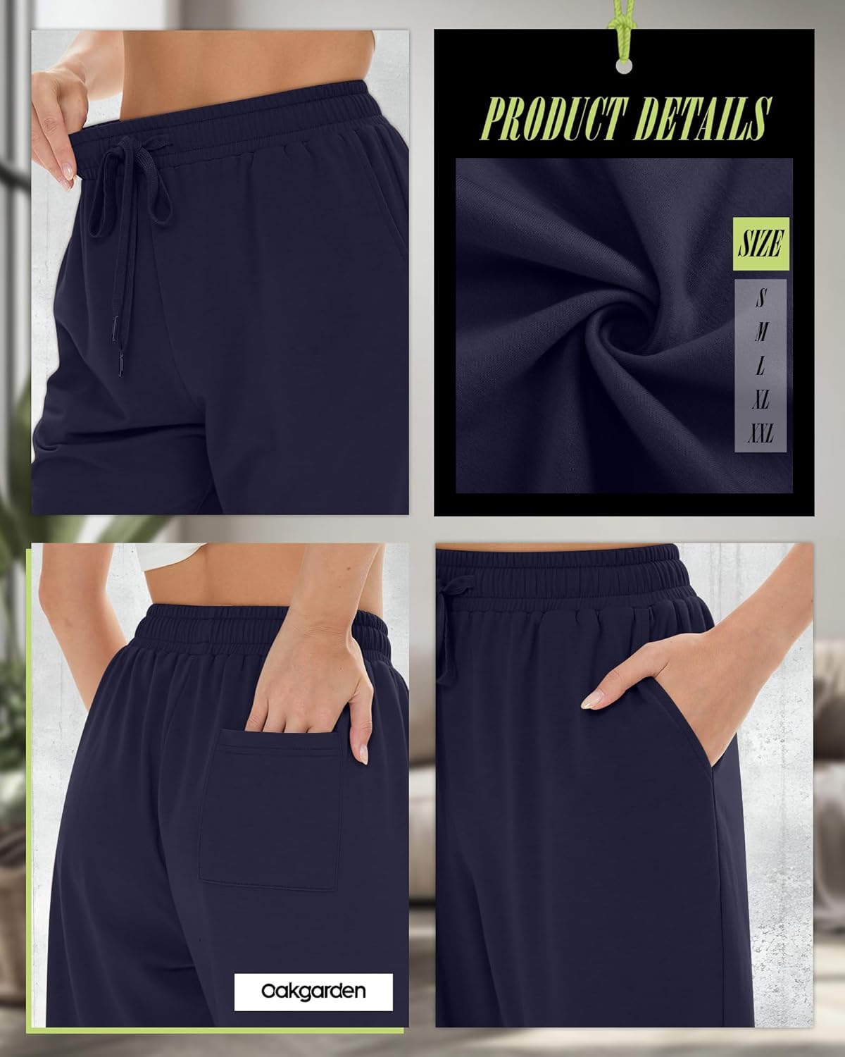 4 Pack Women's Lounge Joggers High Waisted Sweatpants with Pockets Comfy Drawstring Casual Workout Yoga Pants