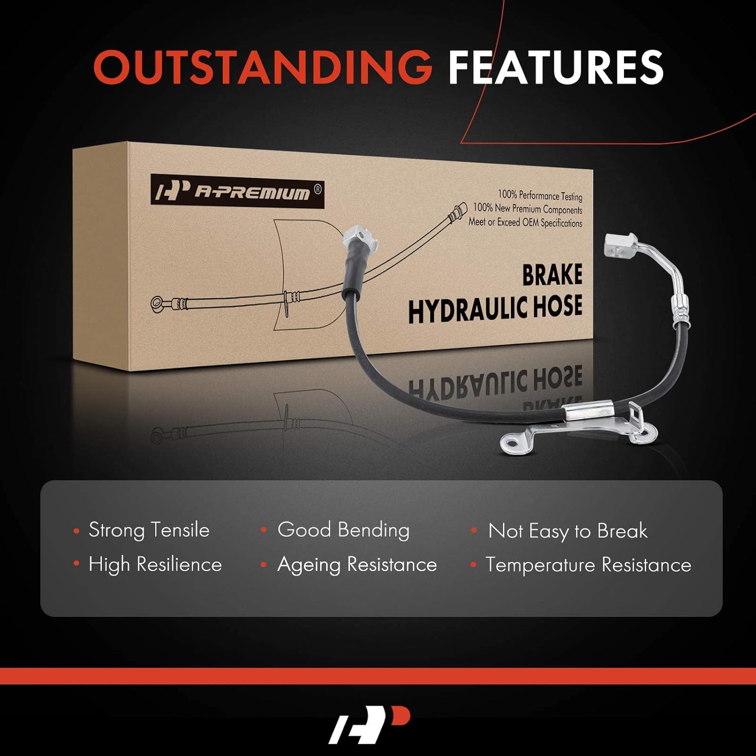 A-Premium Front Right Passenger Side Brake Hydraulic Hose Compatible with Buick Rainier & Chevrolet Trailblazer & GMC Envoy & Isuzu Ascender & Oldsmobile Bravada & Saab 9-7x & More