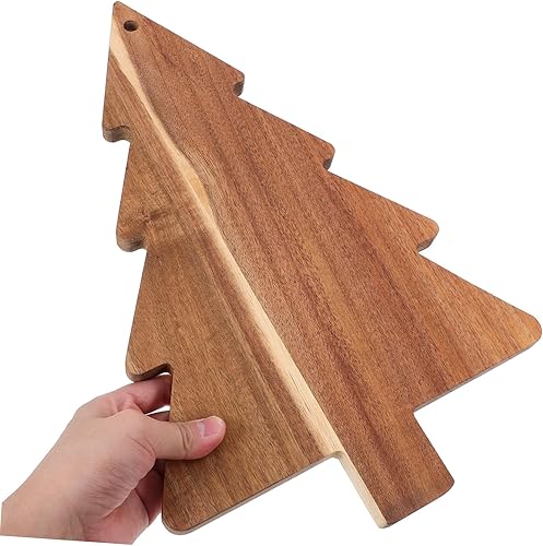 Miniatura 2 de Tablero único de madera de la charcutería de la forma del árbol de Navidad que sirve el tablero del almacenamiento de la