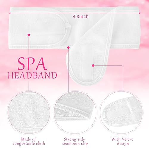 Miniatura 3 de DOSTATNI Estetician Supplies for Facials Set 15 piezas Estético Esponjas 4 Cepillos Faciales Diademas Tazones, Suministros Rosa, Blanco