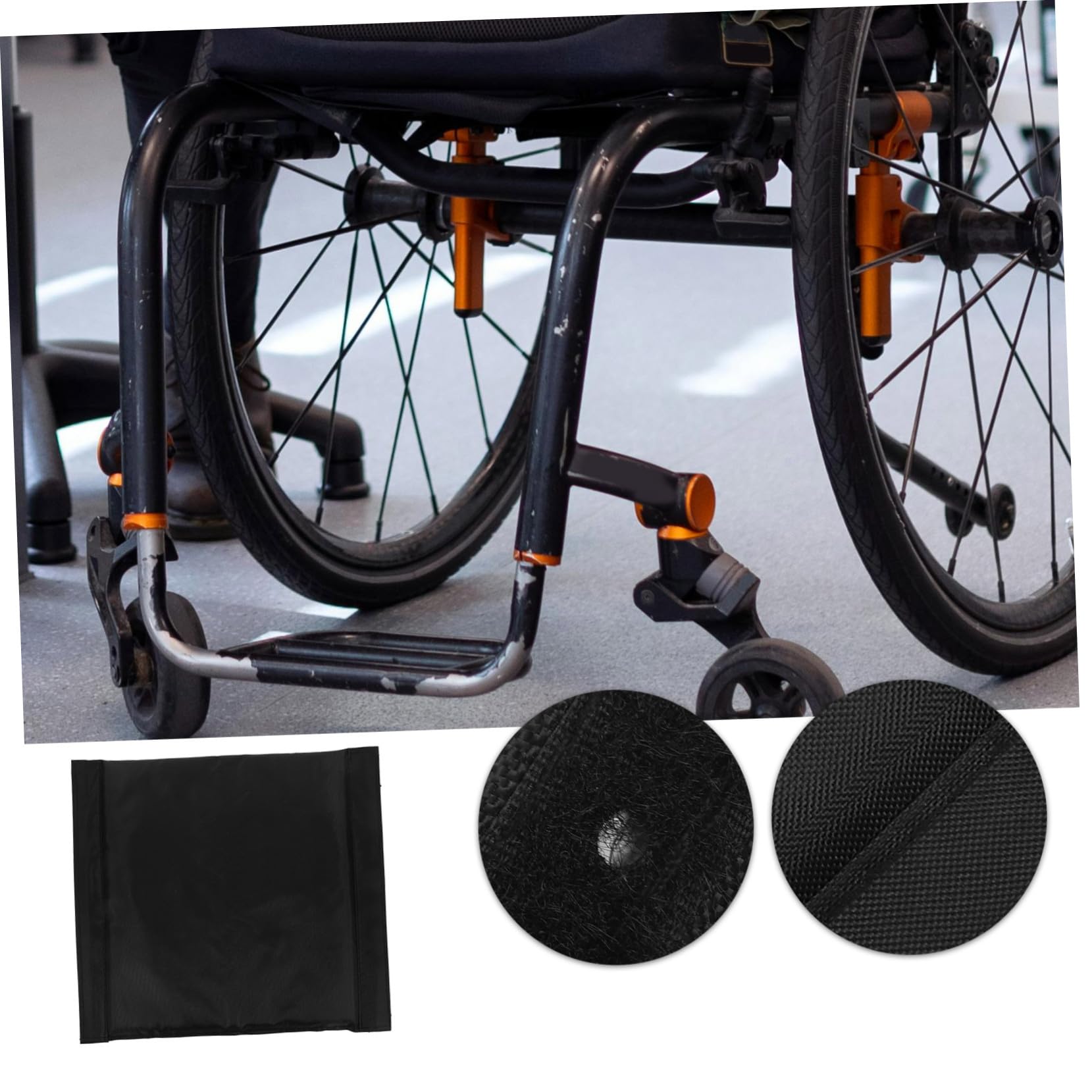 Anneome Cojín de Asiento Transpirable para Silla de Ruedas de Tela Oxford Negra Espuma de Alta Densidad, Fácil de Instalar Verano en Residencias para Personas Mayores