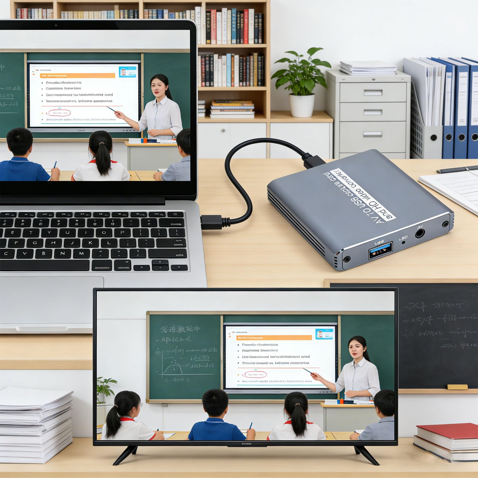 Convertitore da VHS a Digitale, Convertitore da AV a HDMI, Scheda di Acquisizione Video USB, per Videoregistratore Hi8 VHS in Digitale 1080P per PC, Vecchi Nastri in MP4