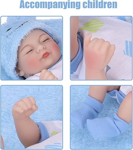 Miniatura 2 de Keenso Juego de muñecas de bebé recién nacido de 10 pulgadas, lavable, emulacional, de silicona suave, con ropa y manta