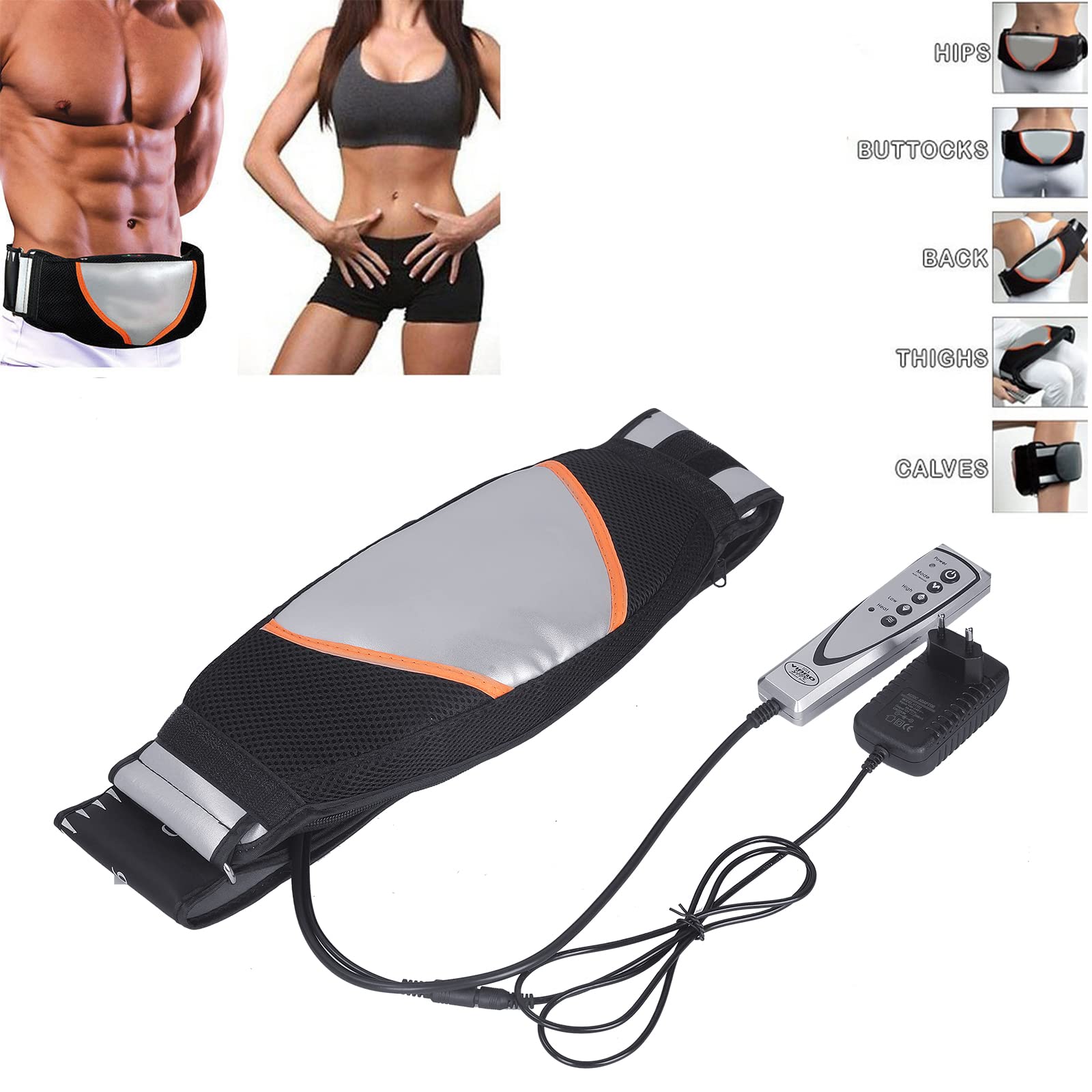 Vinteky Schlankheitsgürtel, Tragbares Bauchmuskeln Gürtel mit Tragbare Taschen für Bauch, Massagegürtel Trainingsgerät für Männer und Frauen, Geschenke & Effektiver (schwarz)