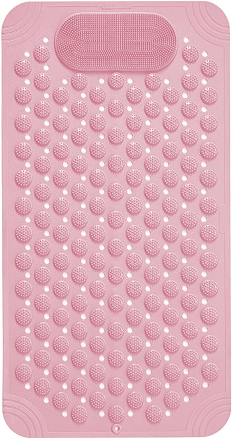 JUGTE Anti Skid Mat for Bathroom Floor Shower mats for Bathroom Anti Slip with Foot Scrubber Bath mat Anti Slip with Suction Cups & Drain Holes (70x35 Cm) (Pink) (B0CBFY2N8B) Amazon Price History, Amazon Price Tracker