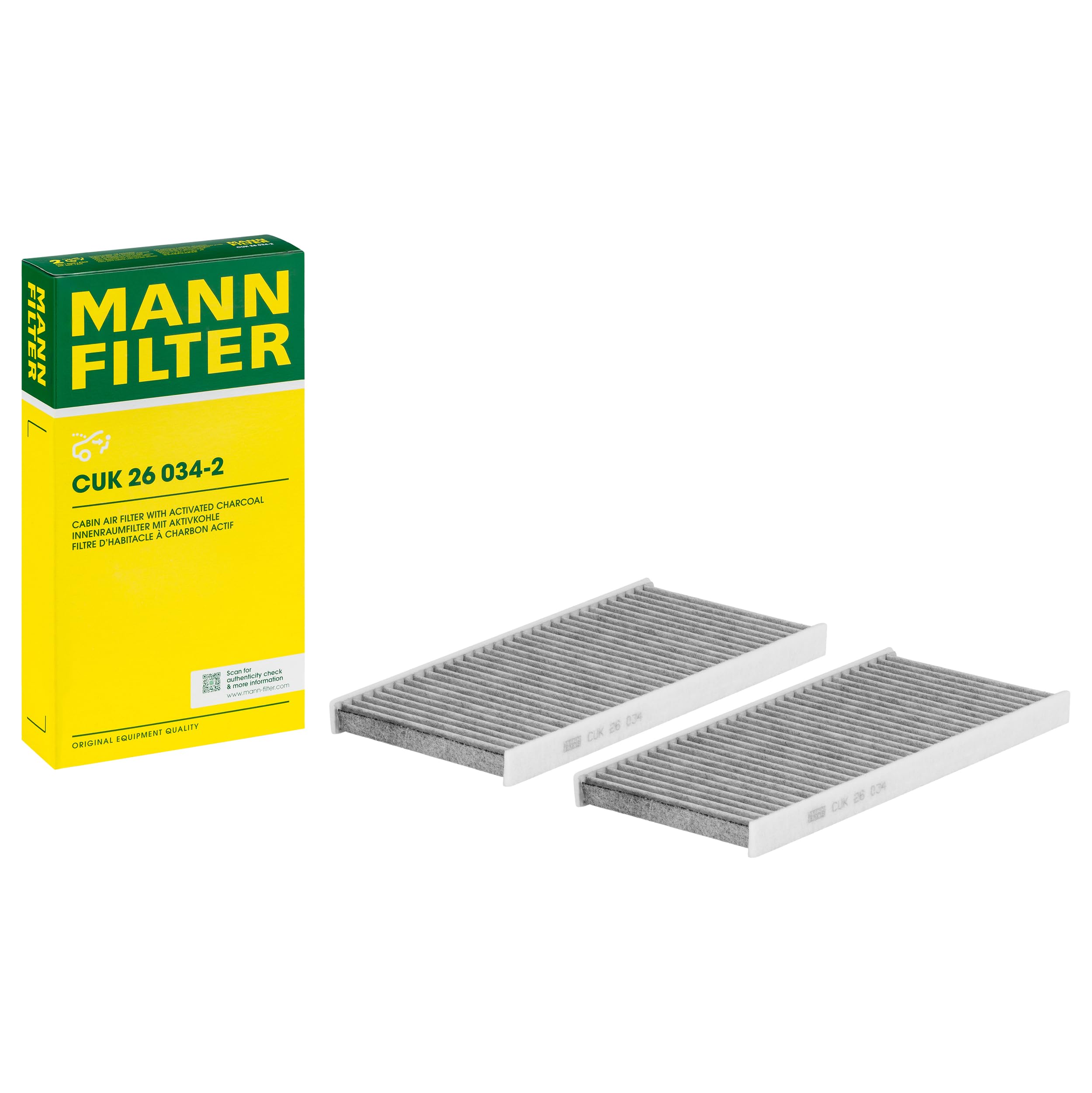 MANN-FILTER, CUK 26 034-2 Innenraumfilter, mit Aktivkohle