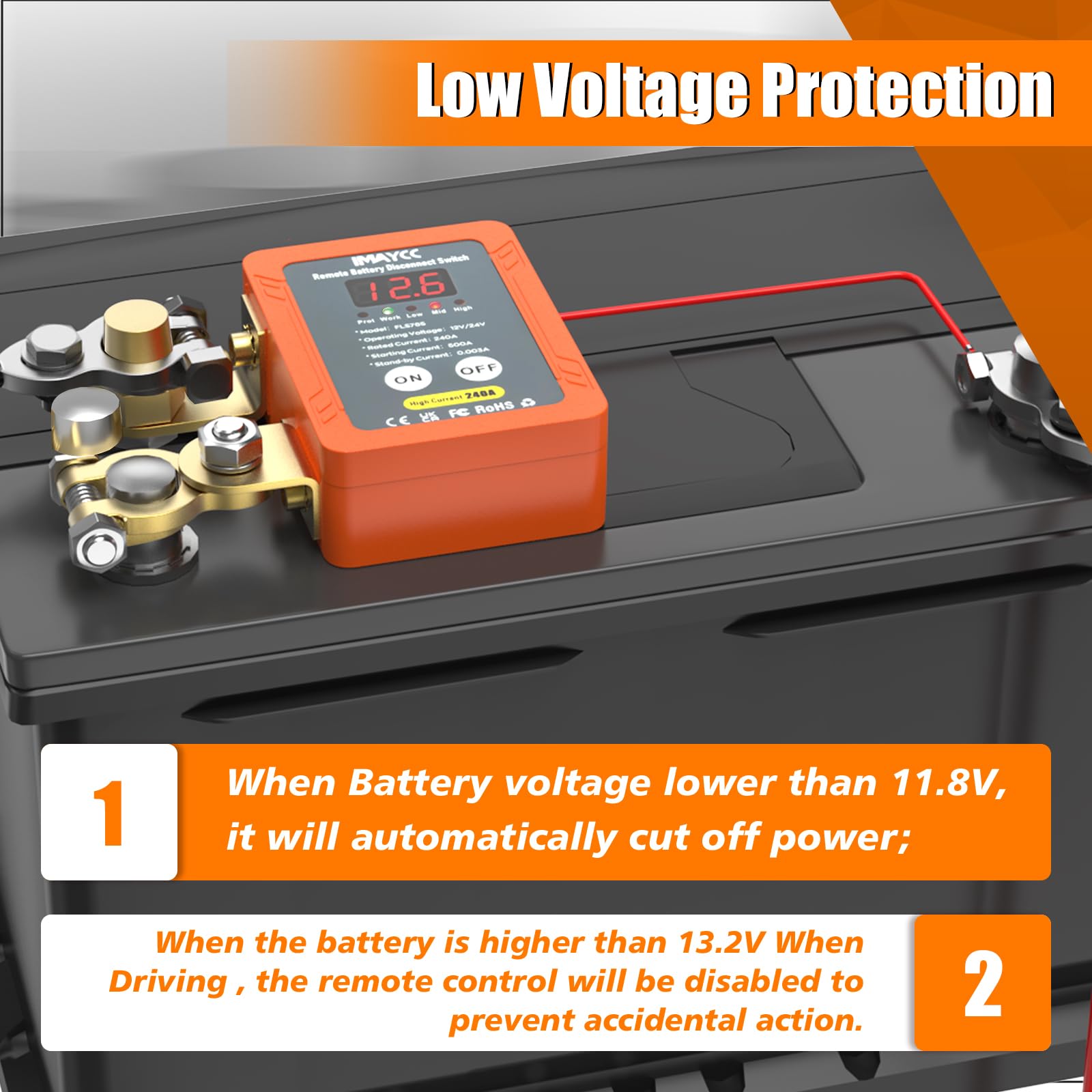 Interruttore di separazione professionale intelligente senza fili, 12 V, versione di aggiornamento per batteria auto, interruttore di separazione 120 A, Kill Switch antifurto, interruttore per auto
