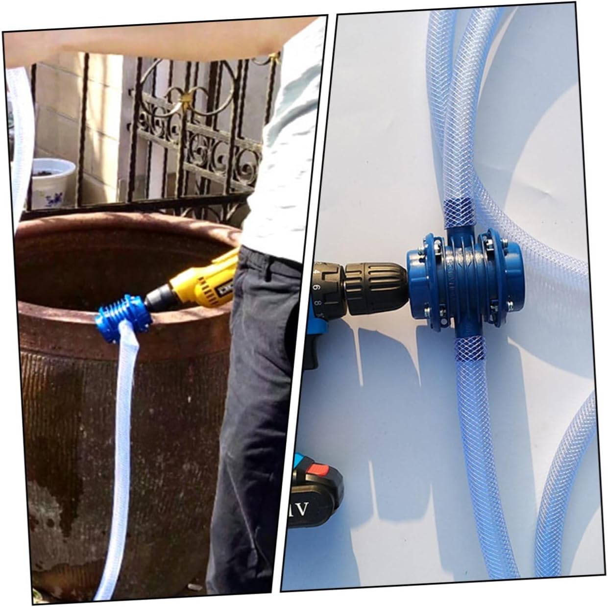 Mini Self-priming Water Transfer Pump Electric Drill Compatible Portable Household Utility Pump Blue