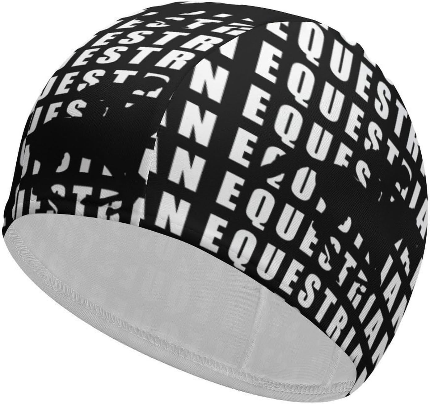 Equestrian Ride Horse Racing Womens Swim Cap for Men Adult Swimming Hat Curly Short Medium Long Hair