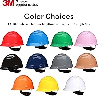Vista 8 de 3M Hard Hat SecureFit H-700 Series - Casco de seguridad estilo gorra con sensor Uvicator, suspensión de trinquete de difusión de presión de 4 puntos