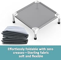Vista 6 de Cama elevada para perros con tela refrescante Teslin - Catre ligero para perros pequeños, malla transpirable impermeable y lavable, cama elevada
