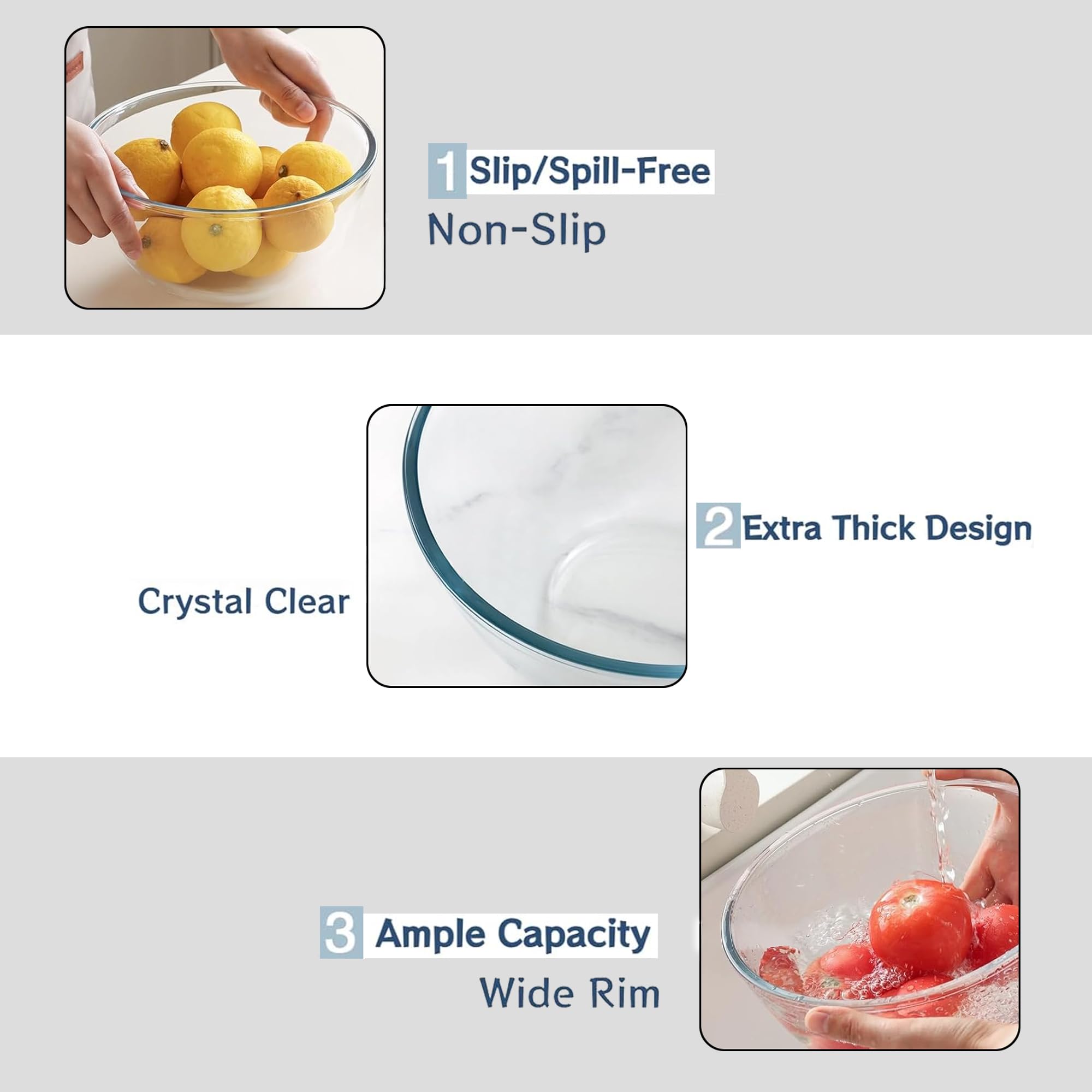 Cutting EDGE 500 ml Borosilicate Glass Mixing Bowl (Set of 1) 3