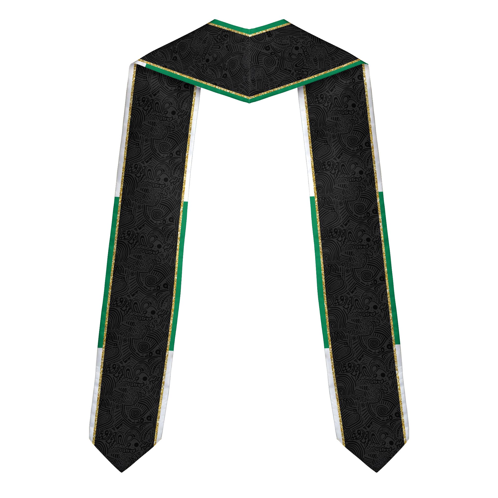 MonkeyVan Custom Nigerian Graduation Sash, Nigeria Graduation Stole Customize, Nigerian American Flag Graduation Sash 2025 Nigeria 11