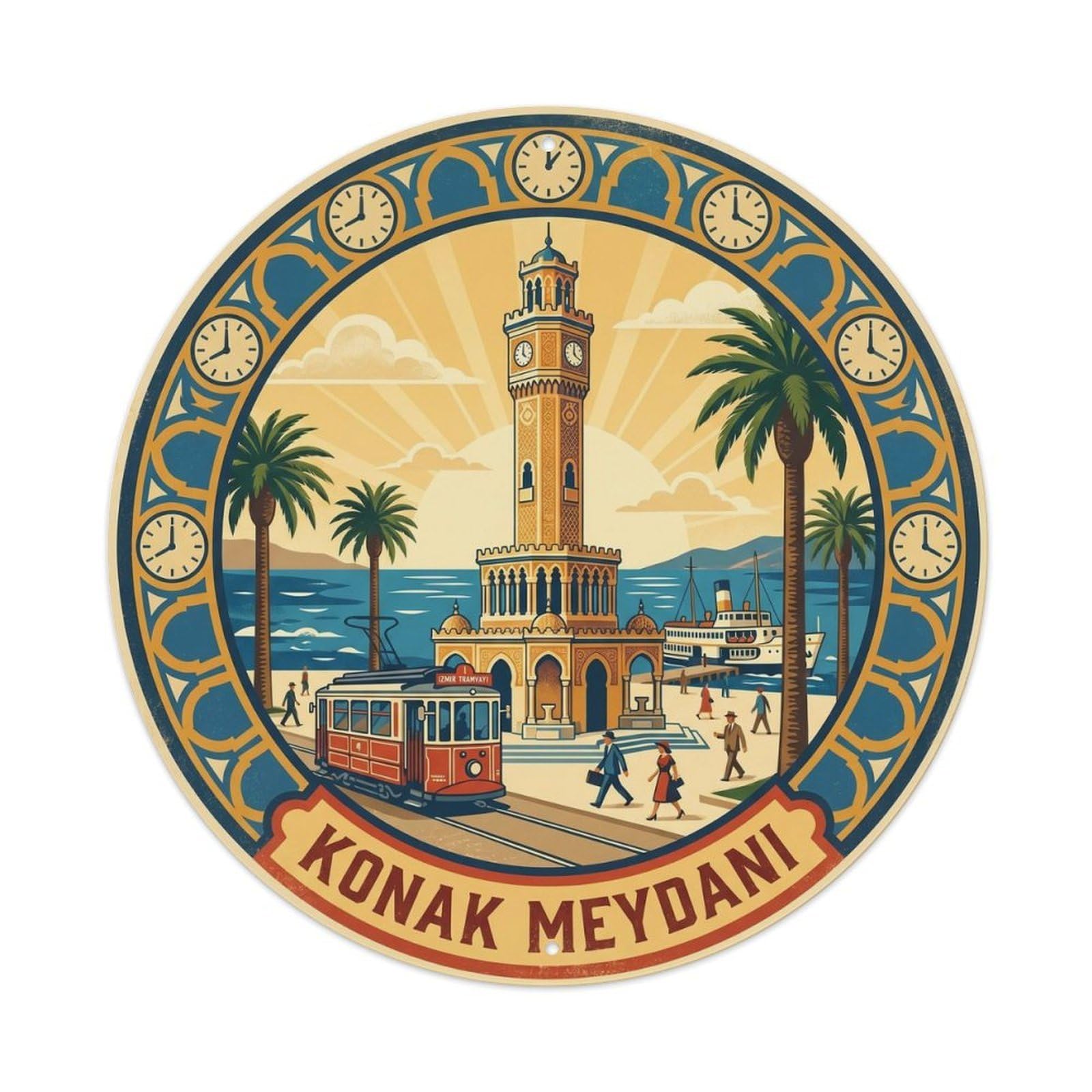 Izmir Clock Tower City Landmark Vintage Turkey Metal Tin Sign