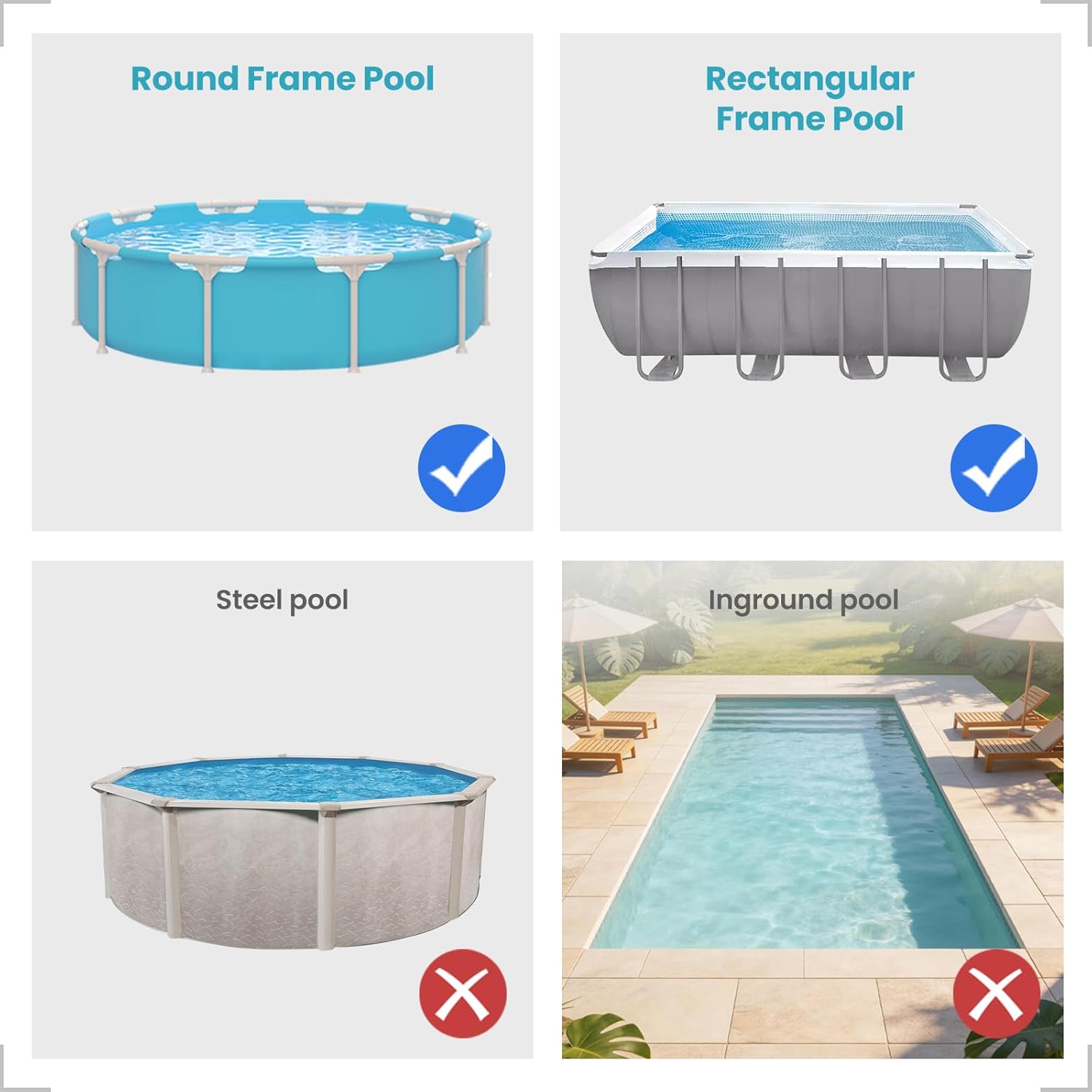Swimming Pool Current Machine for Above Ground Pools, Swim in Place Trainer - 1-9 Grade Adjustable Current Swim Jet for Outdoor Swimming Pool Exercise, Fitness & Family Fun