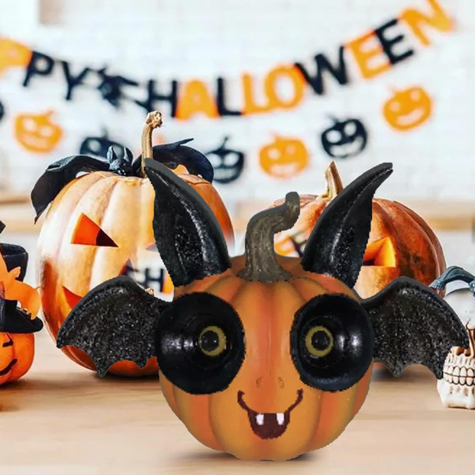 VALICLUD 12 Pièces Décorations Table Halloween Résine Citrouille Et
