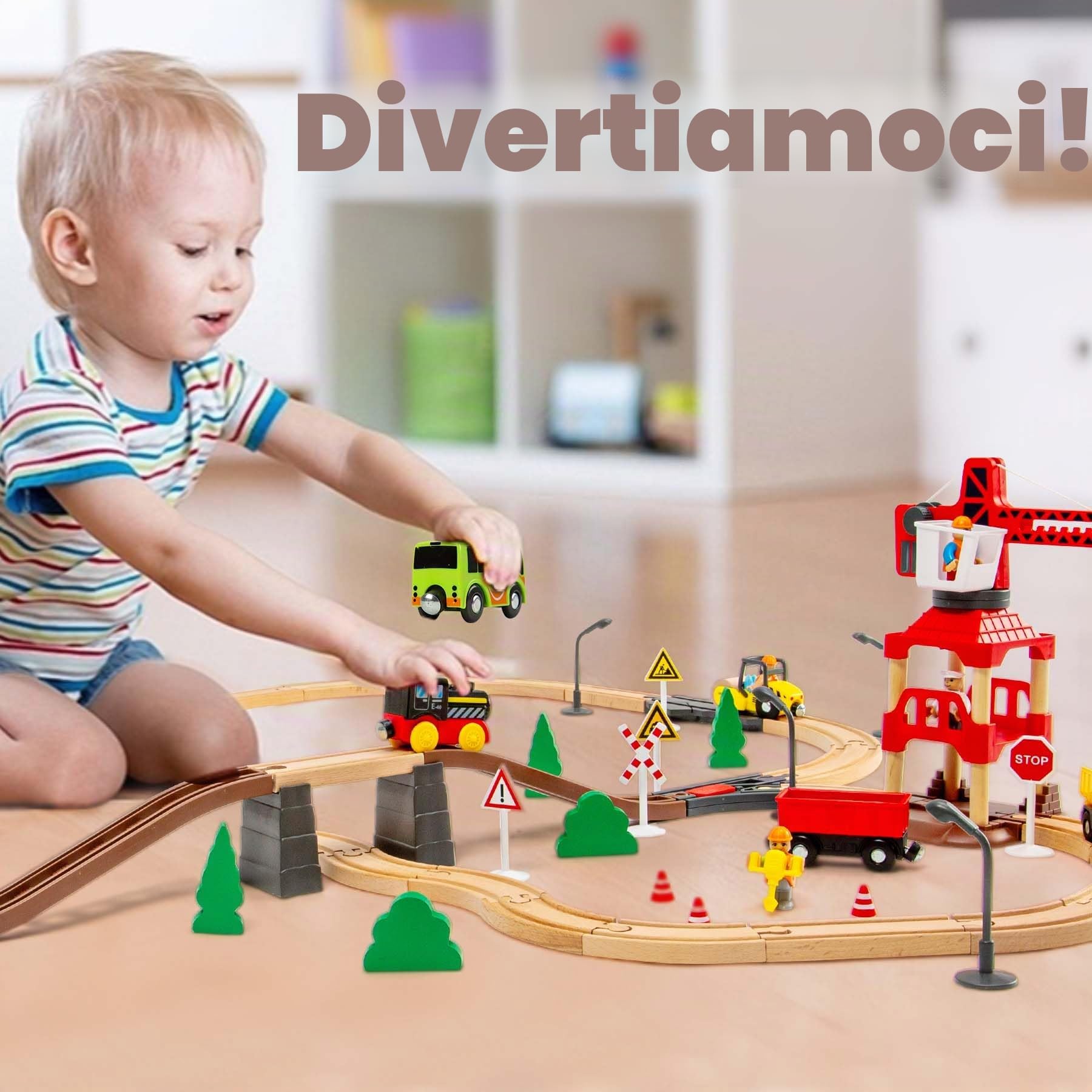Set treno in legno