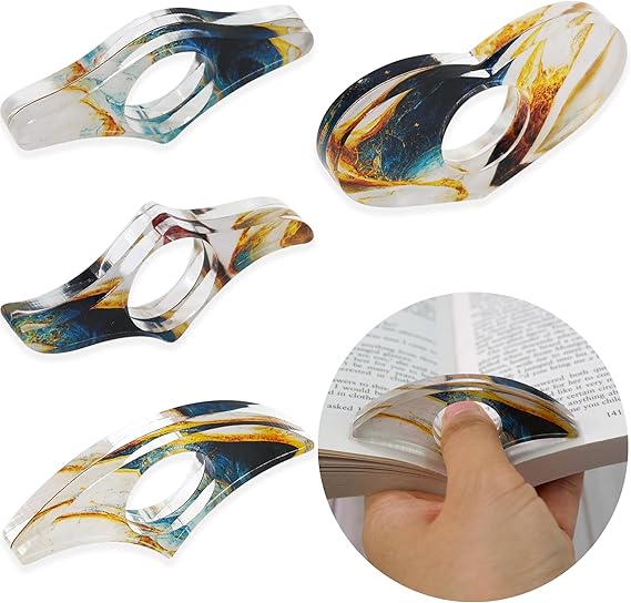 QNNEFF 4pcs Book Page Holders for Reading Acrylic Thumb